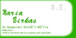 maria birkas business card